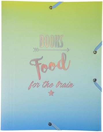 Candy Blue Polypropylene Elasticated Folder 3 Flaps 24 x 32 cm Books Food for the Brain