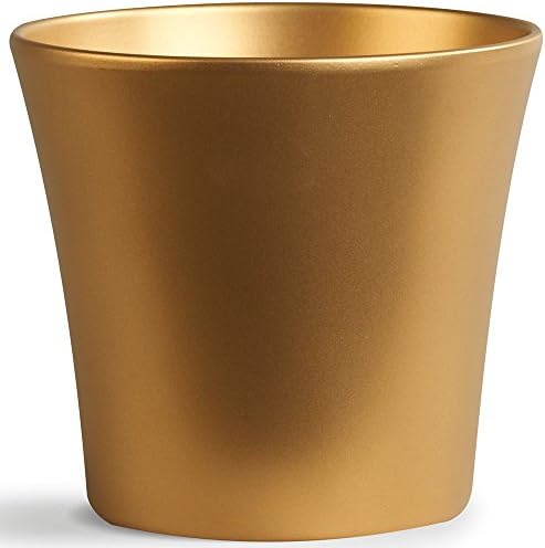 17cm Golden Planter - Decorative House / Office Indoor Lightweight Plant Pot