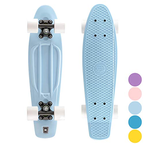 Xootz Enfant Retro Cruiser Skateboard Complet en Plastique - Bleu, 56 cm