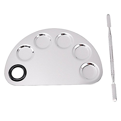 niceEshop(TM) 2Pc Nail Art, Make-up, Eye Shadow Dappen Dish For Paint Color Mixing Palette Set