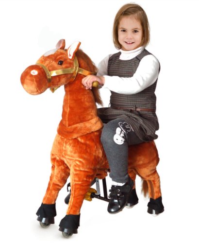 UFREE Action Pony, Unique Rocking Horse. It Is Walking Horse, Plush Toy Pony Like Real , Height 35'', Present for Kids 3 to 5 Years