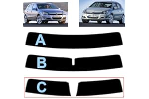 Tintcom.com Film Solaire Prédécoupé Teinté Pare-Brise pour-Opel Astra H 5-Portes 2004-2009 (05% Noir Fumé Super, B)