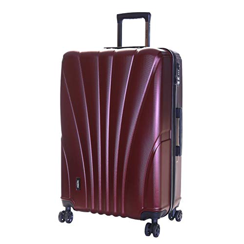 Karabar Valise Rigide Grande Taille XL Bagage à roulettes pivotantes de qualité supérieure avec Serrure TSA intégrée 76 cm 4,5 kg 100 Litre 4 Roues, Seashell Rouge