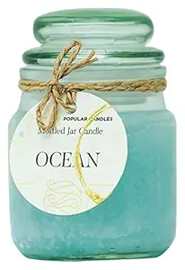 Popular Candles 3 Ounces Mottled Scented Jar Candle - Ocean