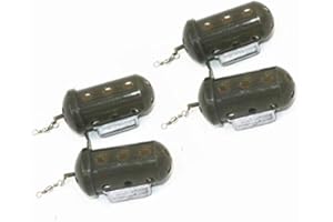 MILEPETUS Carp Fishing Maggot Bait Feeder: 4pcs Coarse Carp Fishing Bait Cage Inline Method Feeders 20g 30g 40g