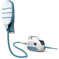 Black & Decker FSH10SM1-QS Nettoyeur vapeur à main filaire - Gant Steamitt - Prêt en 20 secondes - Livré avec 5 patins, 1000 W, 100 milliliters, Blanc/Bleu Clair