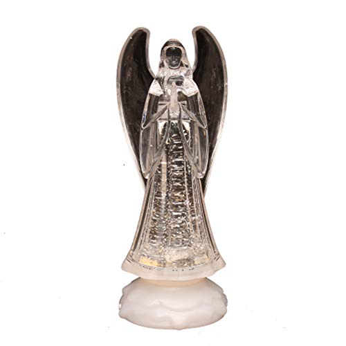 Preisvergleich Produktbild Dekohelden24 LED Figur mit Glitterwirbel und Farbwechsel (Engel Weiss)