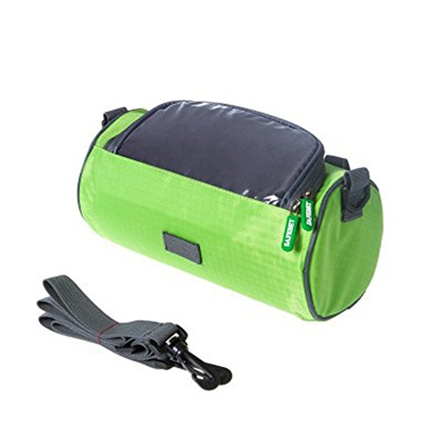 SUNNIOR Sac de Guidon de vélo avec Support de fenêtre d'écran Tactile pour téléphone Accessoires personnels Sling Bag, résistant à l'eau, Green