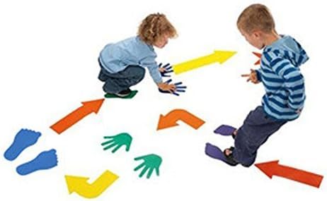 Floor Game Class Fun Twister Active Play Family Game with 12 EVA Hands,12 Feet,12 Arrows