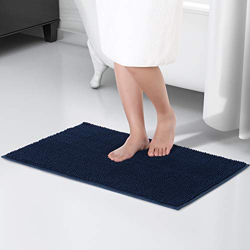 Lifewit Rutschfeste Badematte 50x80cm Badteppich Aus Mikrofaser Chenille Teppich Fur Badezimmer Dunkelblau Amazon De Kuche Haushalt