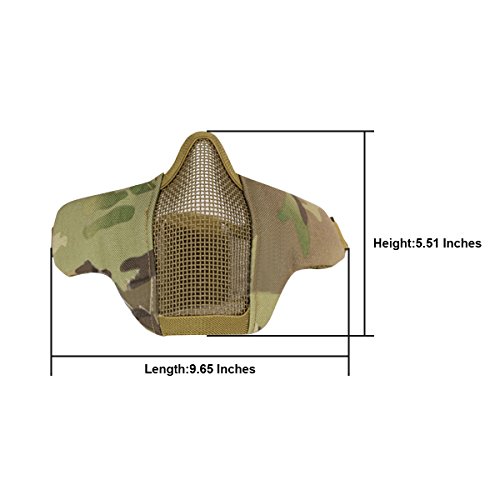 GES Tactical Foldable Half Face Mask Outdoor Equipment Mask Protective Mesh Riding Breathable Mask for Airsoft Paintball CS with Adjustable Belt Strap (CP) reviews GES Tactical Foldable Half Face Mask Outdoor Equipment Mask Protective Mesh Riding Breathable Mask for Airsoft Paintball CS with Adjustable Belt Strap (CP)