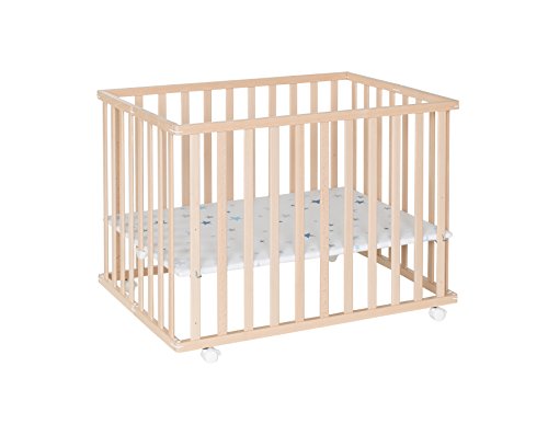 Preisvergleich Produktbild Geuther - Laufgitter Leela klein, natur, sterne blau