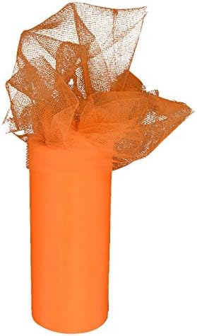 Tutu Tulle Roll 6"x25 Yards Netting Fabric for Wedding Dresses Sewing Crafts etc (Orange)