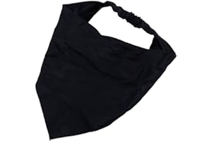 OPEMG Black Hair Scarf Headband Elastic Hair Bandanas Scarf Headband Boho Triangle Non Slip Scarves for Teen Girls Caps Accessories