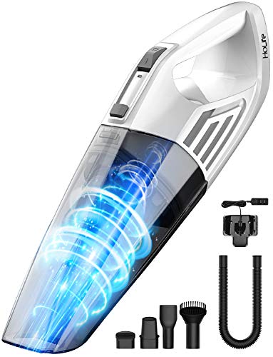 Holife Aspirateur à Main Sans Fil, Aspirateur Portable Léger Puissant, Aspirateur à Main Rechargeable avec Base de Charge Murale et 3 Buses, Humide et Sec, pour Maison, Voiture, Table