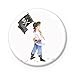 Produktbild BUTTON MATT • MIT PIRAT IN BLAU SCHWARZ • Geschenk zum Kindergeburtstag, Schulanfang • Ø32mm Nadelbutton Pin Anstecker