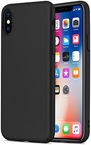iPhone X Case, Josmile Slim Fit Thin Cover [Shock Proof] Hard Armor Plastic Protective Case for Apple iPhone X / iPhone 10 - Black
