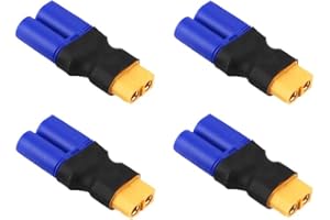 Boladge 4-Pack Adaptateur de Connecteur Femelle Prise XT60 à Connecteur Mâle Fiche EC5 pour RC LiPo