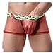 Produktbild Dessous Lingerie Damen,Yanhoo Heiße Mode Unterwäsche Männer Elastische Mode Männer Mesh Transparente Unterwäsche Männer Boxer Briefs Beutel Weiche Unterhose (M, Rot)