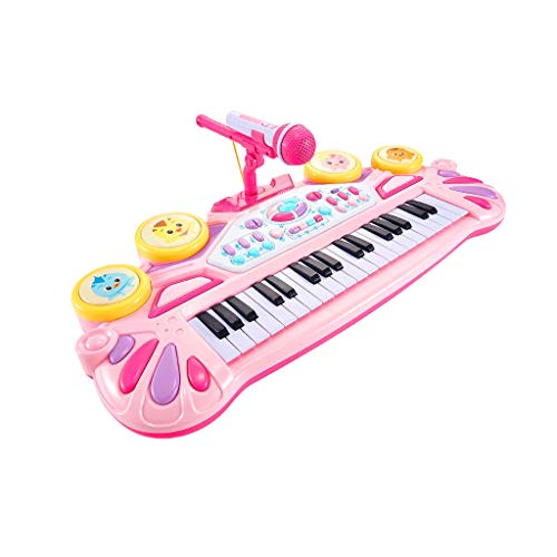 Preisvergleich Produktbild LINGLING-Tastatur Kinder Cartoon Klavier Mädchen Tastatur Spielzeug Trommeln Musikinstrumente Geburtstagsgeschenke (Farbe : Rosa-2)