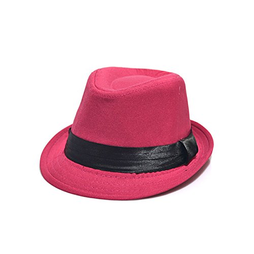 HuaYang Fashion Design Unisex Kids Casual Fedora Panama Hat Cap Trilby(Peach)