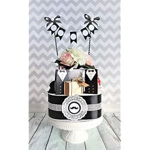 MISS NAPPY CAKE Hochzeitstorte MR & MR Handtuchtorte Hochzeit Torte Geschenk Geldgeschenk Mitgebsel Cake Topper Braut Bräutigam Männer