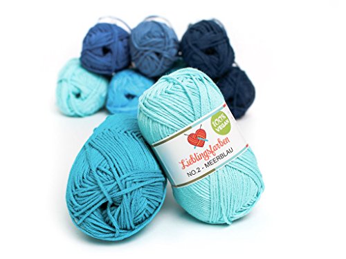 Mützen Häkelset | Sommer Longbeanie: Anleitung + Häkelnadel + 3x Wolle (Baumwolle 85%, Kapok 15%) + Boshi Label | - 4