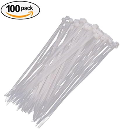 Woodlandu Nylon Self lock Cable Ties White Color multi purpose 5*300mm incredible strong durable heavy duty industrial grade quality for office home or garden fixed good companion for DIY Pack of 100