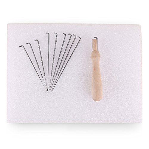 Filznadeln trocken filzen Trockenfilzen FILZNADELHALTER Filznadeln Griff mit 18 mehrfarige FILZWOLLE Starterset Basteln DIY - 6