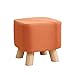 Produktbild IMSQ Fußhocker Kreative Einfache Lagerung Hocker Polsterhocker Abnehmbare Leinenabdeckung Massivholz Wohnzimmer Ändern Schuhe Bank,Orange