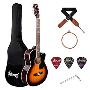 JUAREZ Arpeggio 39 Inch Acoustic Guitar Kit, Spruce Top, Rosewood Fretboard & Bridge, Truss Rod, Chrome Die Cast Machine Tuners, Sunburst