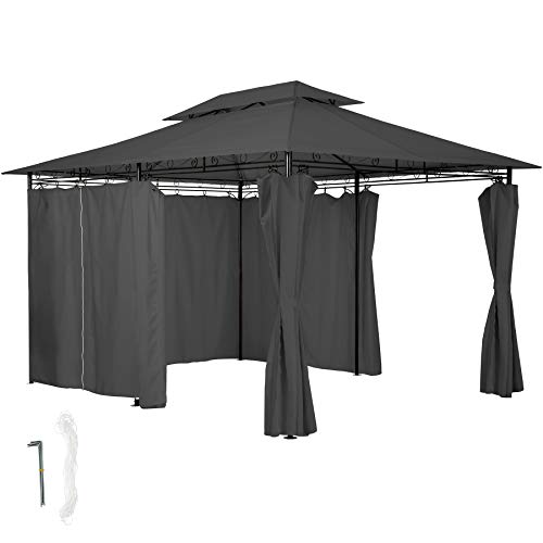 détail TecTake 800422 Tonnelle de Luxe Tente Gazebo pavillon de Jardin d'événement avec Parties Latérales 3x4 m - diverses Couleurs au Choix - (Anthracite | no. 402460)