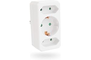ABSINA greate potrójna wtyczka do gniazdka elektrycznego maks. 3500 W - rozdzielacz 3-drożny, potrójny wtyk do gniazdka, 3-krotny adapter do gniazdka, 3-krotny adapter wtykowy, wtyczka wielokrotna