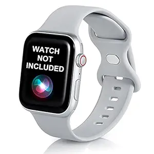 Vemigon Watch Strap Compatible with Apple Watch Straps 45mm 44mm 42mm, Soft Silicone Sports Wristband for iWatch Series 7/6/5/4/3/2/1/SE (Watch Not Included) (45/44/42mm, Fog)