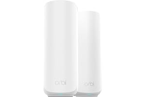 NETGEAR Orbi Mesh WiFi 7 Router RBE372 – WiFi mesh dual-band, 3,6 Gbps, copertura 240 m², fino a 70 dispositivi, porta Internet 2,5 Gb, include 1 extender BE3600