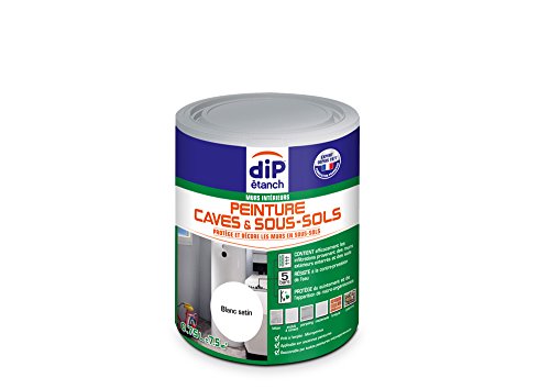Peinture Cave et Sous-sol, Dip étanch - Blanc Satin, 0,75L
