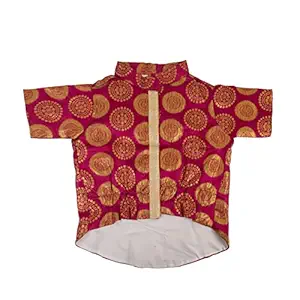 up4pets Party Dazzle Sherwani for Dogs | Pets || Ethnic Dog Clothes for Weddings and Parties (M, Pink)