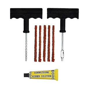 RACEFOR 4 in 1 Universal Tubeless Tyre Puncture Repair Kit Puncher Patch Tools (T