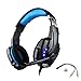 Produktbild URNICE G9000 Over-ear Kopfhörer Stereo Gaming Headset mit Mikrofon USB-LED-Licht für PS4 und PC Blau