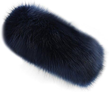 Cinoyoni Womens Faux Fur Headband Winter Earwarmer Earmuff Hat Ski (Navy blue)