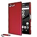 Price comparison product image Sony Xperia XZ1 Compact - Armour Hybrid Hard Clip On Shell Case Cover + Screen Protector + Stylus (Red)