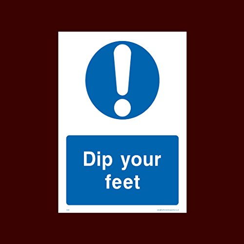 Dip Your Feet Plastic Sign with double sided fixing tape (CA36) - Warning, Farm, Dogs, Agriculture, Cattle, Sheep, Bull