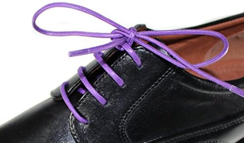 Waxed colored Shoelaces | High-quality round and colourful | 100% Cotton | Tear-resistant waxed bootlaces for leather shoes | 80cm Length Ø 2.5cm | Set of 3 pairs