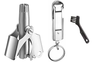 SMELEYOU Trimage des poils d'oreille de nez manuel en acier inoxydable Kit de coupe-ongles avec ouvre-bouteille 3pcs.