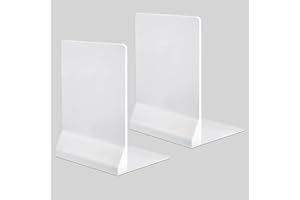 DIFIT Serre Livre Original Cale Livre Pliable Presse Livre Serre Livres Serre-Livre Cale Livre Etagere Bloc Livre pour Étagère Bloque Livre pour La Bibliothèque De La Maison(1 Paire,Blanc)