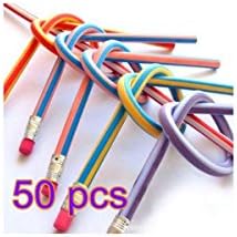 Photovie 50 pcs Fun Equipment Soft Flexible Bendy Pencils Magic Bend Pens for Kids Children School