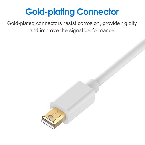 Mini Displayport auf Displayport, Rankie Mini DP / Mini Displayport to Displayport Kabel-Adapter Konverter Male to Female (Weiß) – R1134A - 2