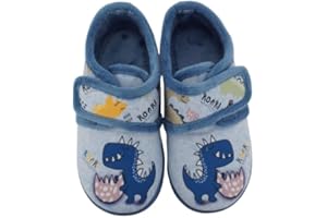 escoolers Botitas de Andar por Casa para Niños y Niñas - Cierre de Velcro y Suela de Goma Flexible - Fabricadas en España.