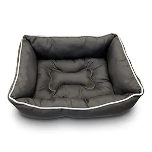 KOZI PET Store Super Snoozer Waterproof Soft and Light Dog/Cat Sofa Style Bed (Black)- Medium