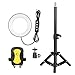Produktbild Sisit Ringlicht mit Stativ 6-Zoll-2-in-1-Selfie-Ringlicht mit Stativ und Handyhalter für Live-Stream/Make-up, Mini-LED-Kamera-Ringlicht für YouTube-Video mit 3 Lichtmodi und 11 Helligkeitsstufen